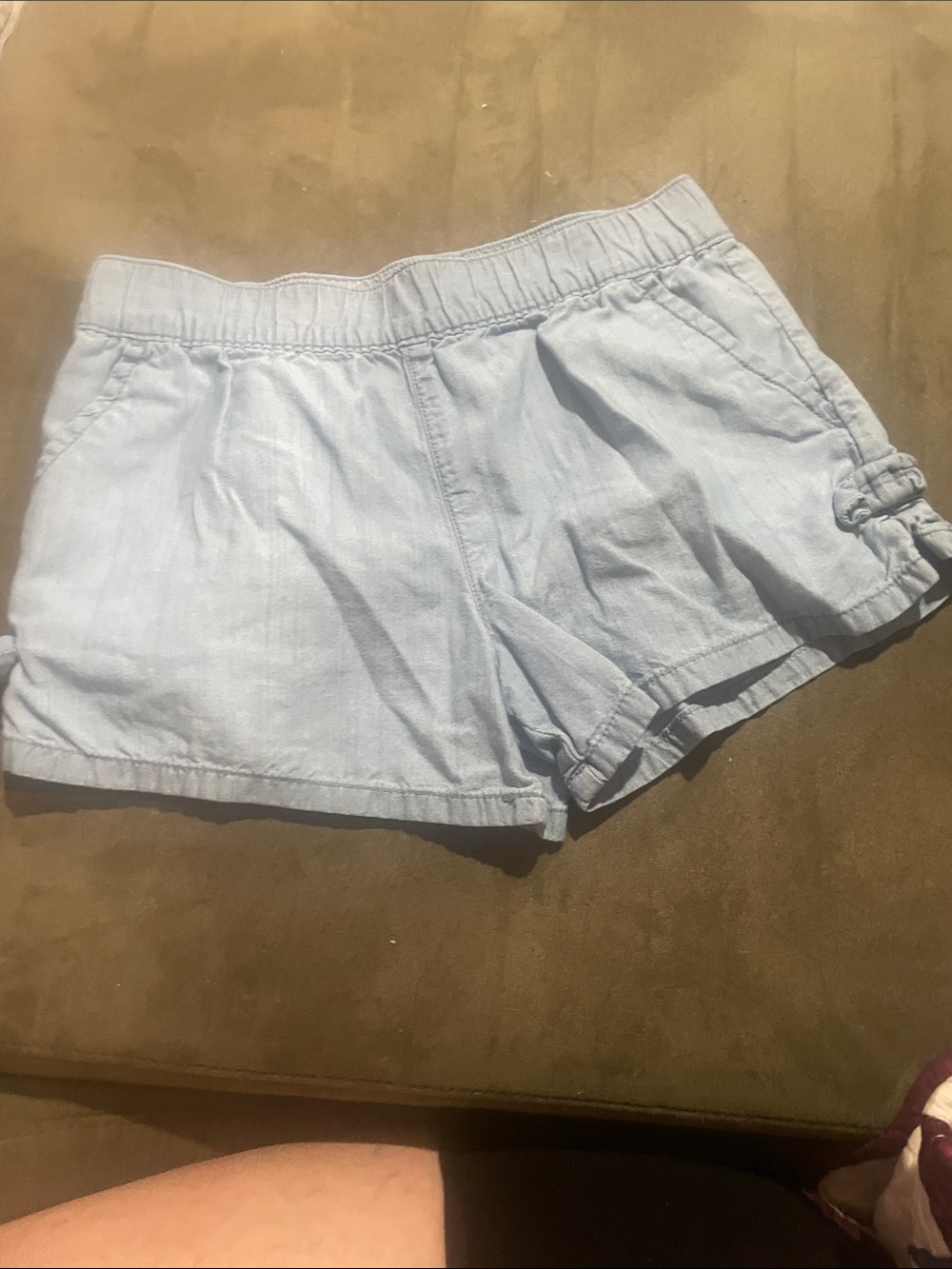 Carter's Baby Blue Elastici Waist Shorts with Side Bow